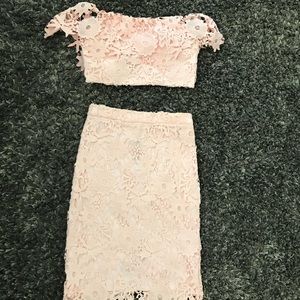 Pink lace Nordstrom two piece dress
